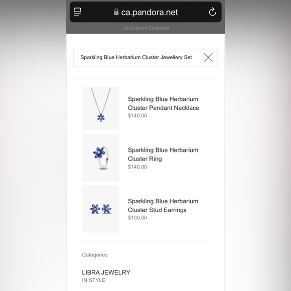 Pandora Sparkling Blue Herbarium Cluster Jewellery Set - Picture 13 of 15